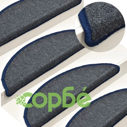 Изтривалки за стълби 15 бр. 56x17x3 см, тъмносиви и сини, полукръгли ➤ топ цена ➤ sorbe.bg