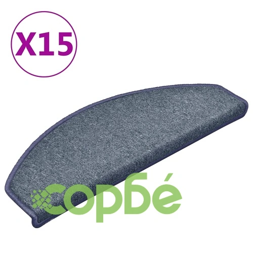 Изтривалки за стълби 15 бр. 65x24x4 см, тъмносиви и сини, полукръгли, големи ➤ топ цена ➤ sorbe.bg