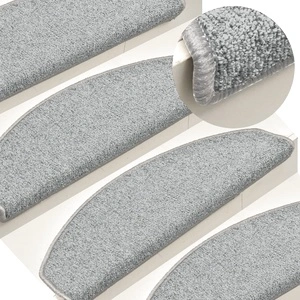 Изтривалки за стълби, 15 бр., 65x24x4 см, светлосиви, полукръгли, големи