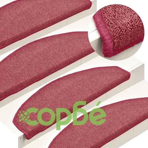 Изтривалки за стълби, 15 бр., 65x24x4 см, бордо, полукръгли, големи ➤ топ цена ➤ sorbe.bg