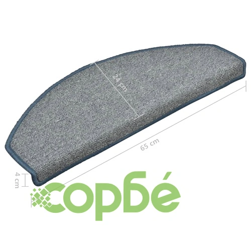 Изтривалки за стълби, 15 бр., 65x24x4 см, светло сиви и сини, полукръгли, големи ➤ топ цена ➤ sorbe.bg