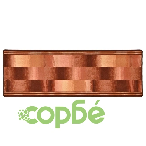 Пътека с гел подложка, бежови квадрати, 67x200 см ➤ топ цена ➤ sorbe.bg