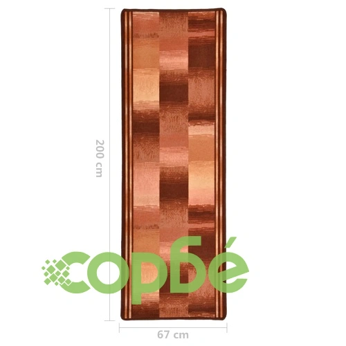 Пътека с гел подложка, бежови квадрати, 67x200 см ➤ топ цена ➤ sorbe.bg