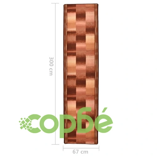 Пътека с гел подложка, бежови квадрати, 67x300 см ➤ топ цена ➤ sorbe.bg