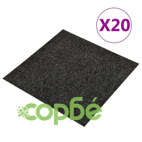 Плочки за под, килимни, 20 бр, 5 м², черни ➤ топ цена ➤ sorbe.bg