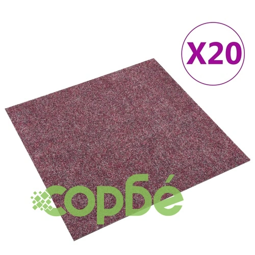 Плочки за под, килимни, 20 бр, 5 м², тъмночервени ➤ топ цена ➤ sorbe.bg