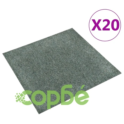 Плочки за под, килимни, 20 бр, 5 м², зелени ➤ топ цена ➤ sorbe.bg