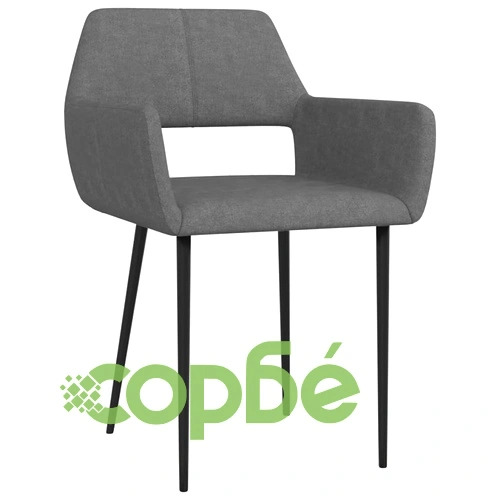 Трапезни столове, 2 бр, тъмносиви, текстил ➤ топ цена ➤ sorbe.bg