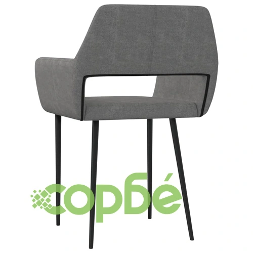 Трапезни столове, 2 бр, тъмносиви, текстил ➤ топ цена ➤ sorbe.bg