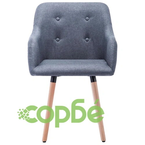 Трапезни столове, 2 бр, светлосиви, текстил ➤ топ цена ➤ sorbe.bg