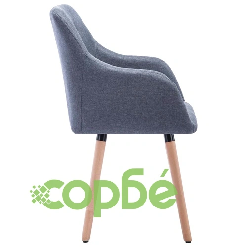 Трапезни столове, 2 бр, светлосиви, текстил ➤ топ цена ➤ sorbe.bg