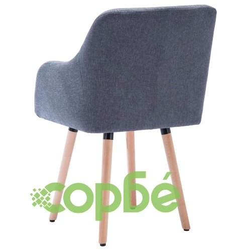 Трапезни столове, 2 бр, светлосиви, текстил ➤ топ цена ➤ sorbe.bg