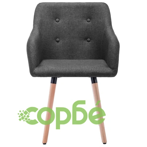 Трапезни столове, 2 бр, тъмносиви, текстил ➤ топ цена ➤ sorbe.bg