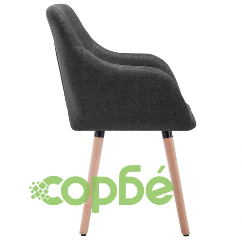 Трапезни столове, 2 бр, тъмносиви, текстил ➤ топ цена ➤ sorbe.bg