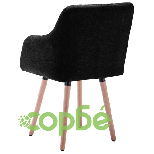 Трапезни столове, 2 бр, черни, текстил ➤ топ цена ➤ sorbe.bg