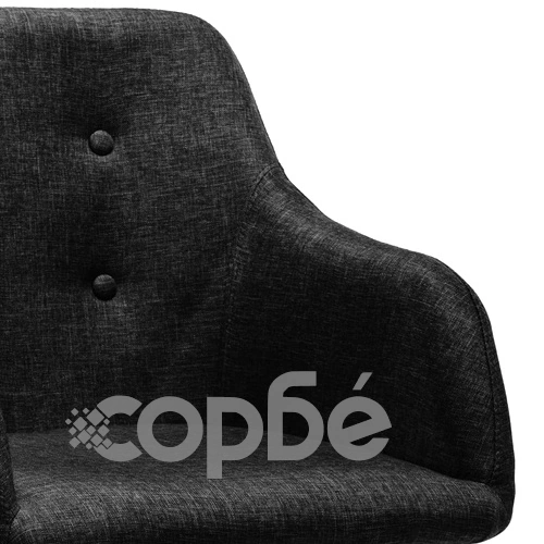 Трапезни столове, 2 бр, черни, текстил ➤ топ цена ➤ sorbe.bg