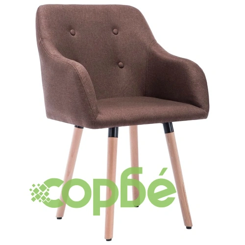 Трапезни столове, 2 бр, таупе, текстил ➤ топ цена ➤ sorbe.bg