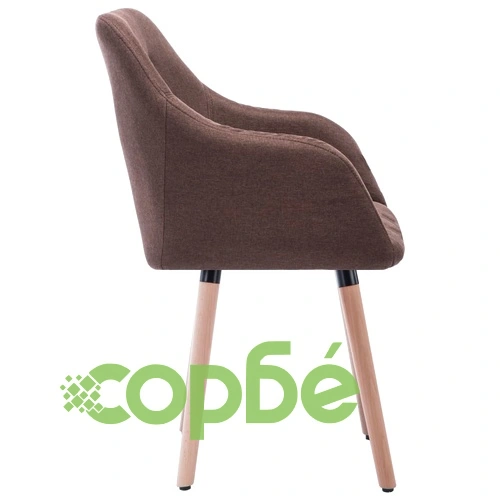 Трапезни столове, 2 бр, таупе, текстил ➤ топ цена ➤ sorbe.bg