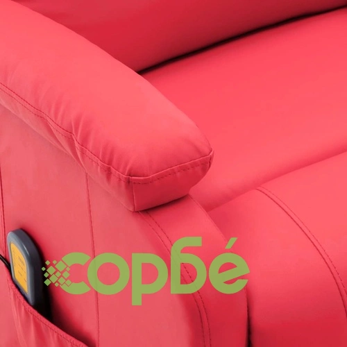 Масажен стол, червен, изкуствена кожа ➤ топ цена ➤ sorbe.bg