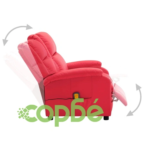 Масажен стол, червен, изкуствена кожа ➤ топ цена ➤ sorbe.bg