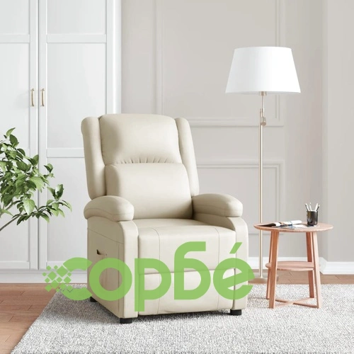 Реклайнер стол, бял, изкуствена кожа ➤ топ цена ➤ sorbe.bg