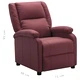 Реклайнер стол, виненочервен, изкуствена кожа