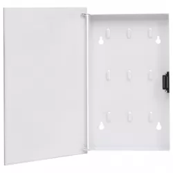 Кутия за ключове с магнитна дъска, бяла, 30x20x5,5 см