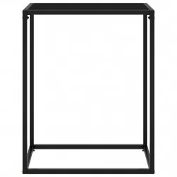 Конзолна маса, черна, 60x35x75 cм, закалено стъкло
