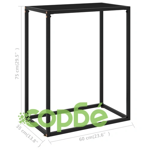 Конзолна маса, черна, 60x35x75 cм, закалено стъкло ➤ топ цена ➤ sorbe.bg