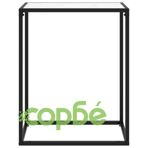 Конзолна маса, бяла, 60x35x75 cм, закалено стъкло ➤ топ цена ➤ sorbe.bg