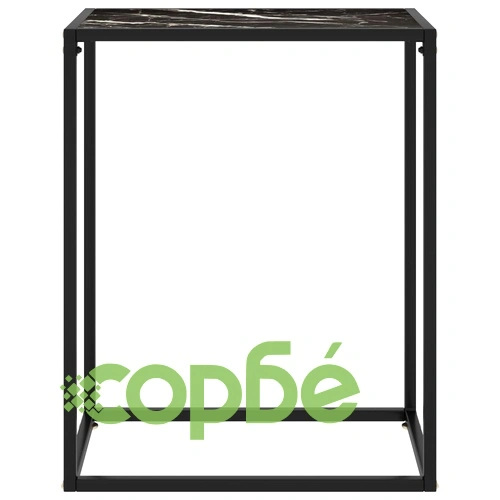 Конзолна маса, черна, 60x35x75 cм, закалено стъкло ➤ топ цена ➤ sorbe.bg