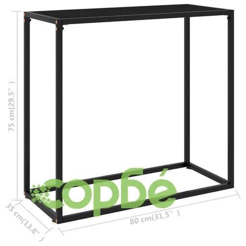 Конзолна маса, черна, 80x35x75 cм, закалено стъкло ➤ топ цена ➤ sorbe.bg