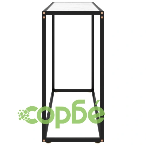 Конзолна маса, бяла, 100x35x75 cм, закалено стъкло ➤ топ цена ➤ sorbe.bg