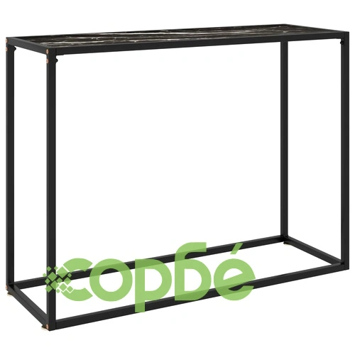 Конзолна маса, черна, 100x35x75 cм, закалено стъкло ➤ топ цена ➤ sorbe.bg
