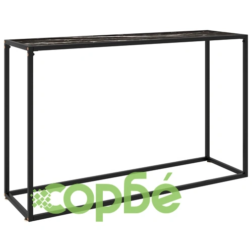 Конзолна маса, черна, 120x35x75 cм, закалено стъкло ➤ топ цена ➤ sorbe.bg