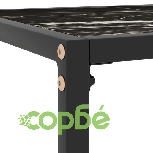 Конзолна маса, черна, 140x35x75 cм, закалено стъкло ➤ топ цена ➤ sorbe.bg