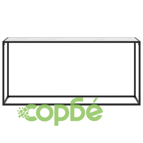 Конзолна маса, бяла, 160x35x75 cм, закалено стъкло ➤ топ цена ➤ sorbe.bg