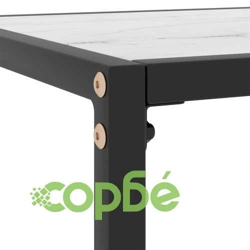 Конзолна маса, бяла, 160x35x75 cм, закалено стъкло ➤ топ цена ➤ sorbe.bg