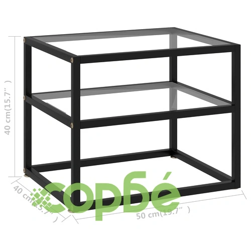 Конзолна маса, прозрачна, 50x40x40 cм, закалено стъкло ➤ топ цена ➤ sorbe.bg