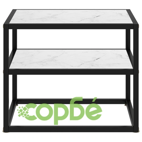 Конзолна маса, бяла, 50x40x40 cм, закалено стъкло ➤ топ цена ➤ sorbe.bg