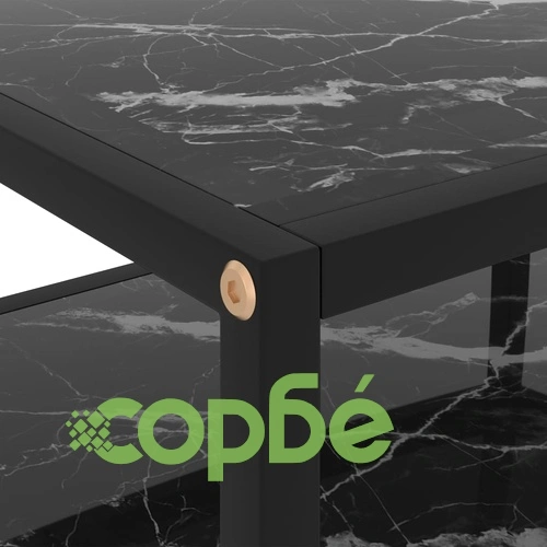 Конзолна маса, черна, 50x40x40 cм, закалено стъкло ➤ топ цена ➤ sorbe.bg