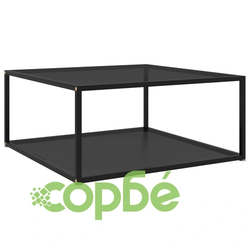 322893  Coffee Table Black 80x80x35 cm Tempered Glass ➤ топ цена ➤ sorbe.bg