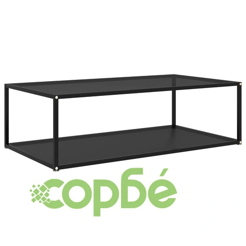 322903  Coffee Table Black 120x60x35 cm Tempered Glass ➤ топ цена ➤ sorbe.bg