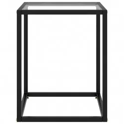 Кафе маса, черна, със закалено стъкло, 40x40x50 см