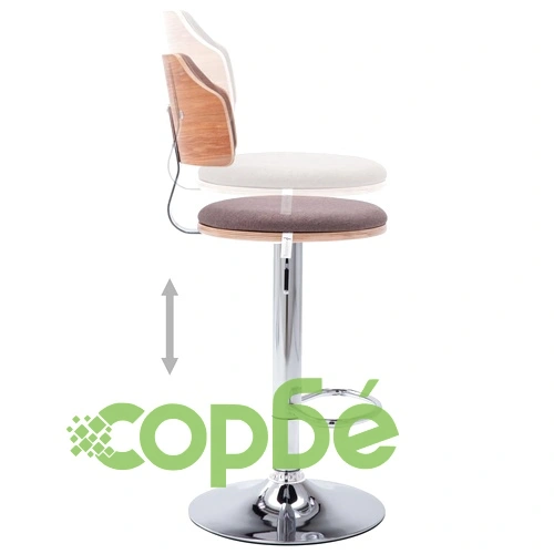 Бар табуретки, 2 бр, таупе, извито дърво и текстил ➤ топ цена ➤ sorbe.bg