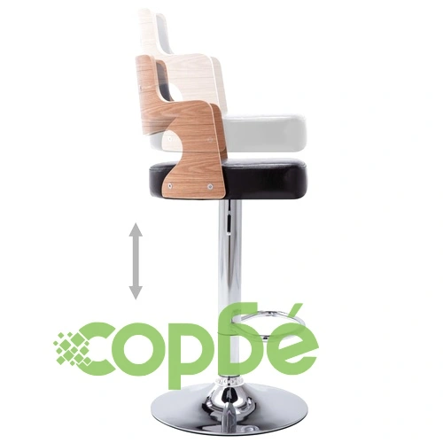 Бар табуретки, 2 бр, черни, извито дърво и изкуствена кожа ➤ топ цена ➤ sorbe.bg