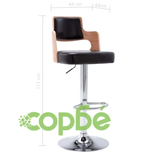 Бар табуретки, 2 бр, черни, извито дърво и изкуствена кожа ➤ топ цена ➤ sorbe.bg