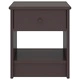Нощно шкафче, тъмнокафяво, 35x30x40 см, бор масив