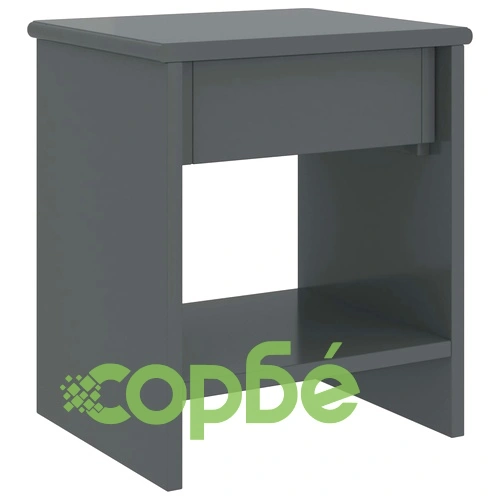 Нощно шкафче, тъмносиво, 35x30x40 см, бор масив ➤ топ цена ➤ sorbe.bg