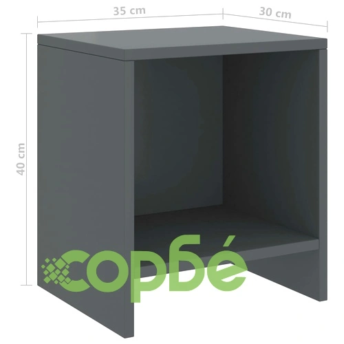 Нощно шкафче, тъмносиво, 35x30x40 см, бор масив ➤ топ цена ➤ sorbe.bg